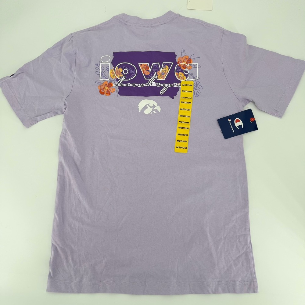 Championβ Iowa Hawkeyes Graphic Pocket Tee Women Size Medium Lavender Purple